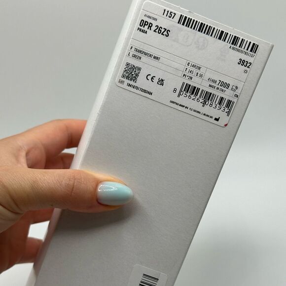 PRADA Sunglasses Symbol PR26ZS 14R20E Transparent Mint/Green NEW - Picture 12 of 12